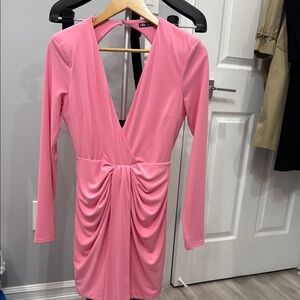 Zara Pink Ruched Bodycon Dress